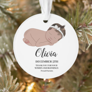 Adorno Anuncio de nacimiento de una recién nacida niña
