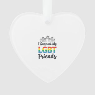 Adorno Apoyo a mis amigos LGBT Orgullo arcoíris Vector De