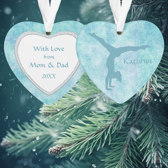 Adorno Aqua Gymnast sobre el patrón Verde azulado (Subido por el creador)