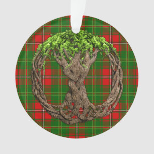 Adorno Árbol céltico de la vida y del tartán del heno 