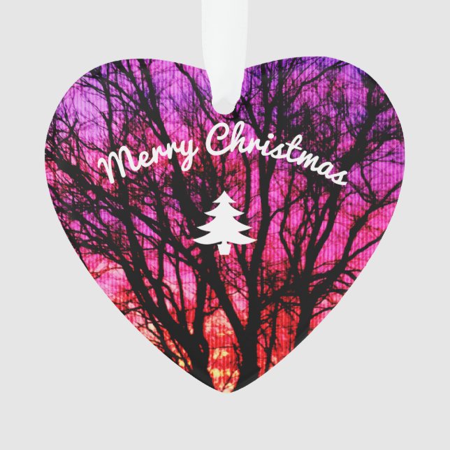 Adorno Árbol de atardecer de invierno - Árbol de Navidad (Anverso)