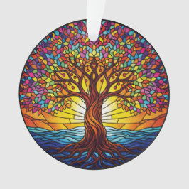 Adorno Árbol de la Vida 2025, Efecto Vidrio Estamp