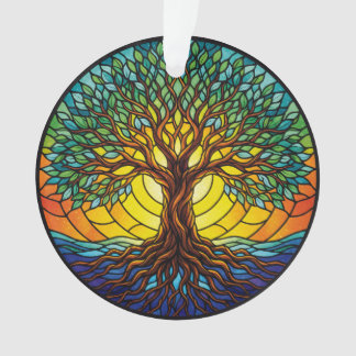 Adorno Árbol de la Vida 2025, Efecto Vidrio Estamp