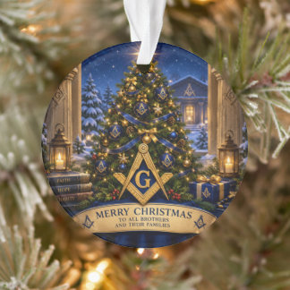 Adorno Árbol de Navidad de acuarela masónico francmasón