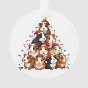 Adorno Árbol de Navidad de Cerdo de Guinea Feliz Navidad