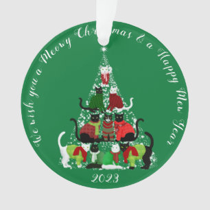 Adorno Árbol de navidad de felino lindo personalizado