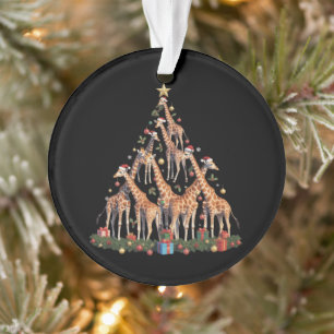 Adorno Árbol de Navidad de jirafa Santa Granja de vida si