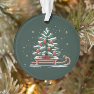 Adorno Árbol de Navidad de vacaciones Trineo Invierno Nav