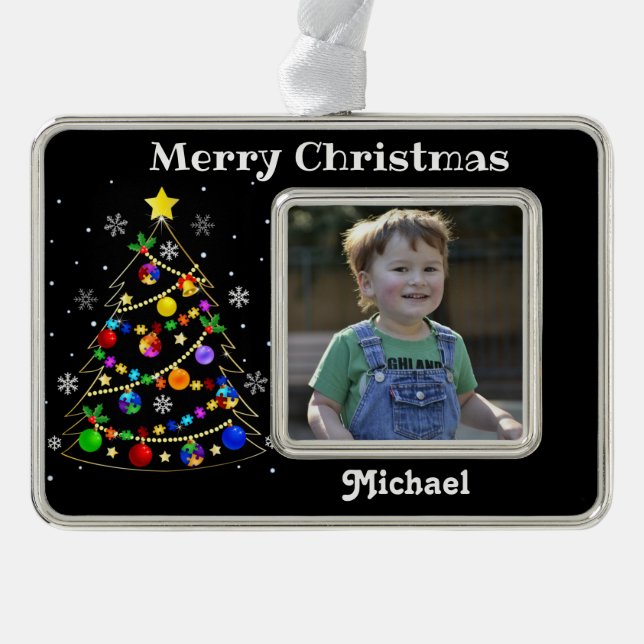 Adorno Árbol de Navidad del autismo colorido (Anverso)