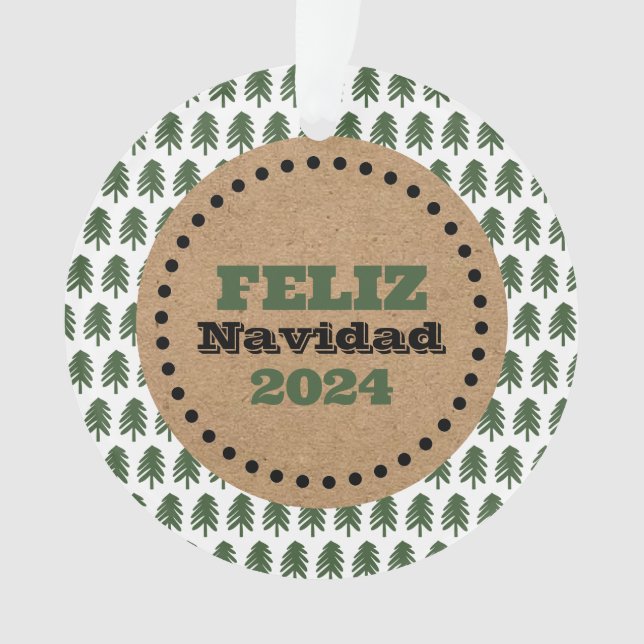 Adorno Árbol de Navidad Feliz Navidad moderno (Anverso)