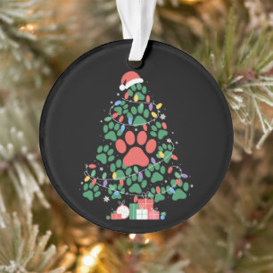 Adorno Árbol de Navidad Huella de Perro Gato Mamá Amante