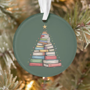 Adorno Árbol de Navidad Libro Retro Bibliófilo Biblioteca