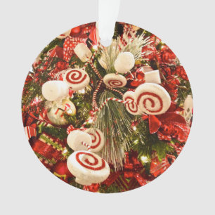 Adorno Árbol de Navidad Temático de Caramelos Rojo y Blan