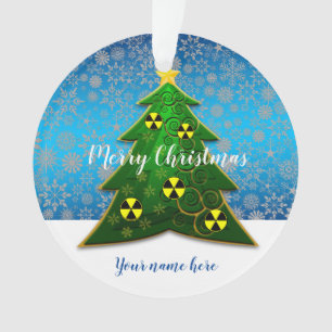 Adorno Árbol de Navidad verde con símbolos de radiació