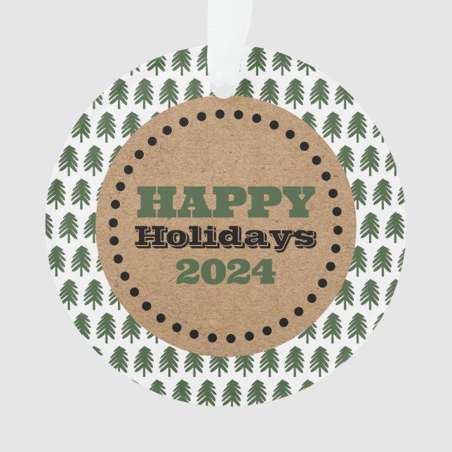 Adorno Árbol de Navidad verde y blanco moderno (Anverso)