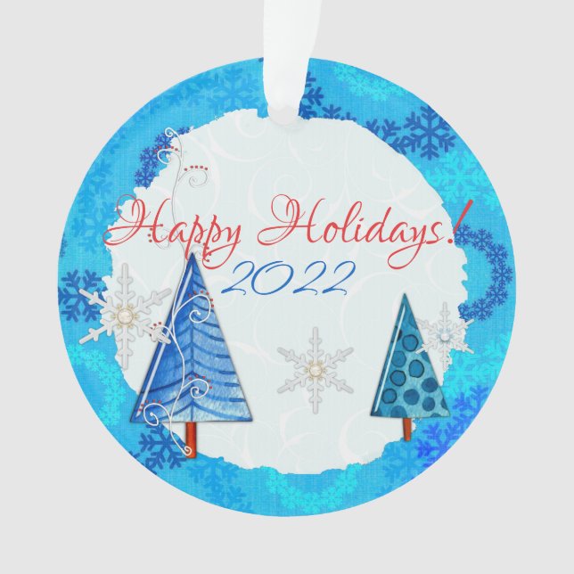 Adorno Árbol de Navidad y copo de nieve galvanizado (Anverso)