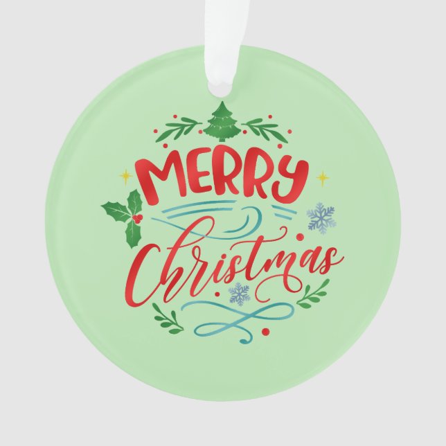 Adorno Árbol festivo de Feliz Navidad (Anverso)