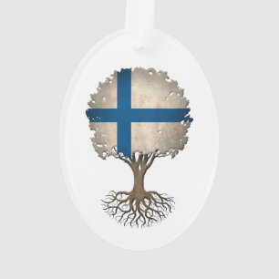 Adorno Árbol finlandés de la bandera del personalizable