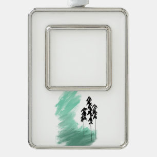 Adorno Árbol verde escandinavo arte simple menta moderna