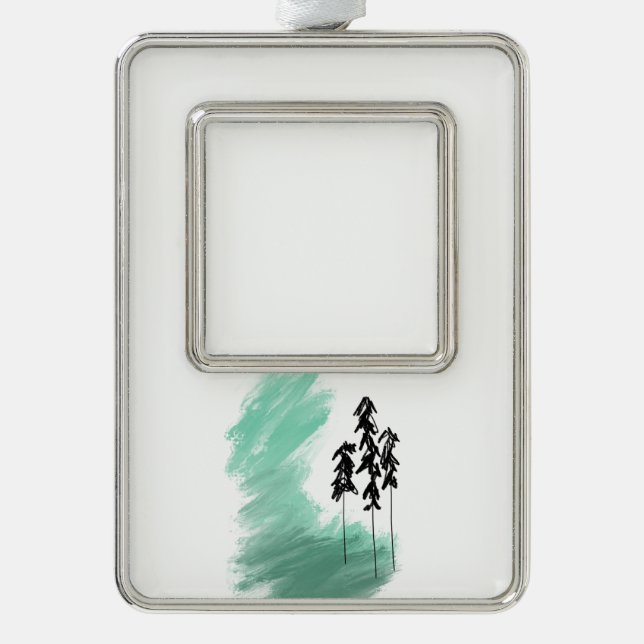 Adorno Árbol verde escandinavo arte simple menta moderna (Anverso)