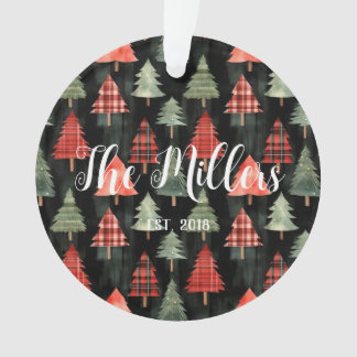 Adorno Árboles navideños rojos y verdes en negro