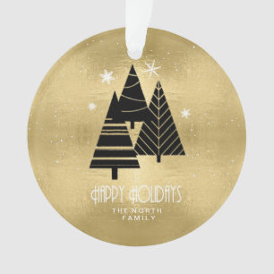 Adorno Árboles navideños y copos de nieve Gold ID863