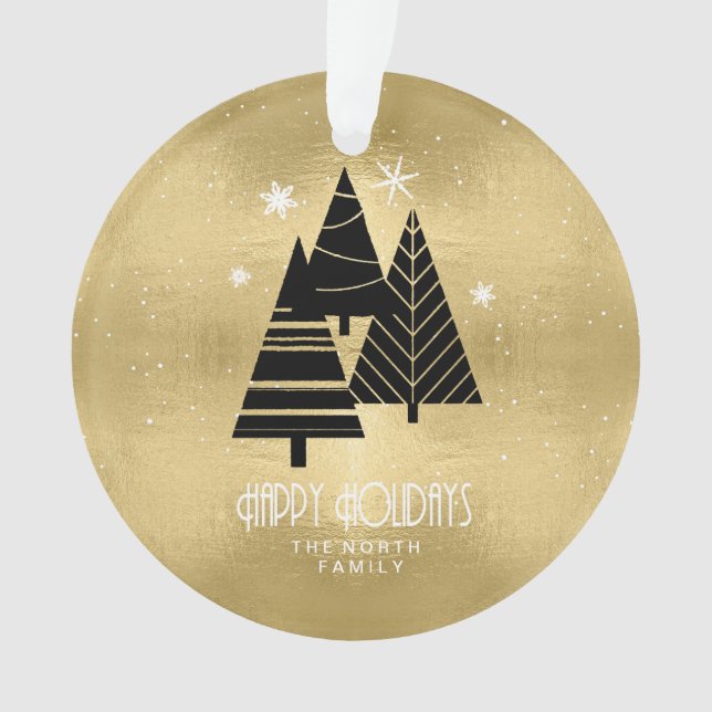 Adorno Árboles navideños y copos de nieve Gold ID863 (Anverso)