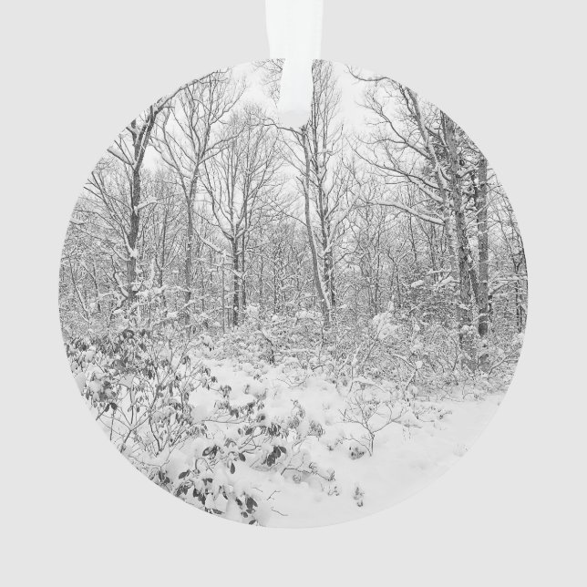 Adorno Árboles Nevado en el Poconos (Reverso)