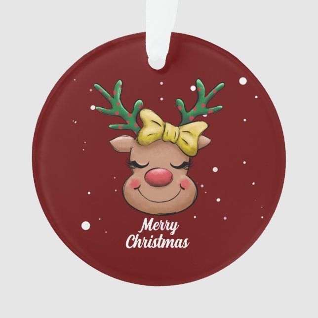 Adorno Aroma de cerámica Cute Merry Christmas Deer (Anverso)