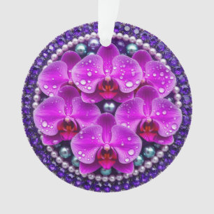 Adorno Arreglo floral de orquídea púrpura circular