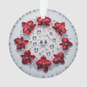Adorno Arreglo floral elegante con orquídeas rojas