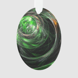 Adorno Arte abstracto verde alrededor del mundo acrílico