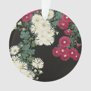 Adorno Arte Antiguo de Crisantemo de Ohara Koson
