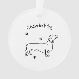Adorno Arte Dachshund minimalista - Tu texto, tu estilo