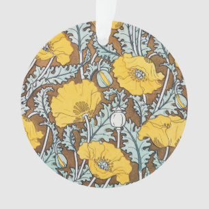 Adorno arte de amapola flor amarillo ilustracion