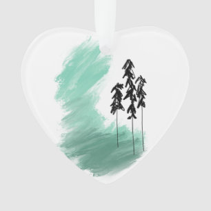 Adorno arte de árbol verde escandinavo simple moderno men