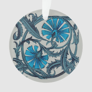 Adorno Arte de azulejo decorativo vintage azul antiguo fl