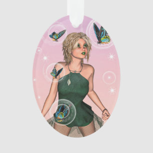 Adorno Arte de fantasía de hada mariposa brillante