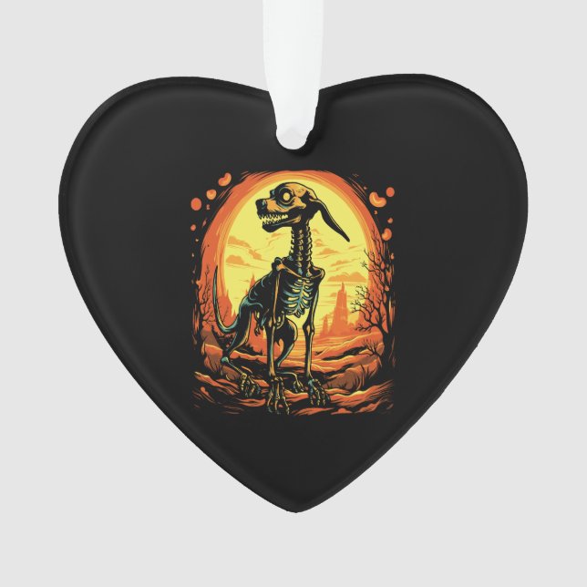 Adorno Arte de Halloween en Skeleton Dog (Anverso)