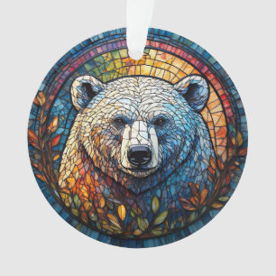 Adorno Arte de vidrio emplomado del majestuoso oso polar