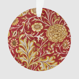 Adorno Arte Floral Rojo Vintage de William Morris Cherwel
