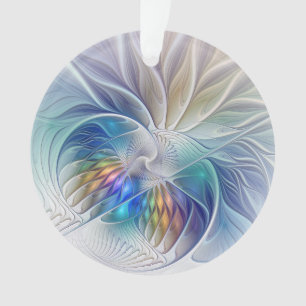 Adorno Arte Fractal Floral, Flor Abstrata Colorida
