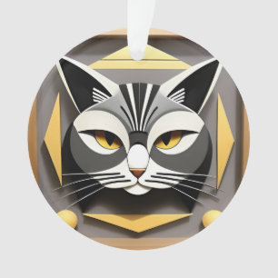 Adorno Arte geométrico de un diseño abstracto de gato est
