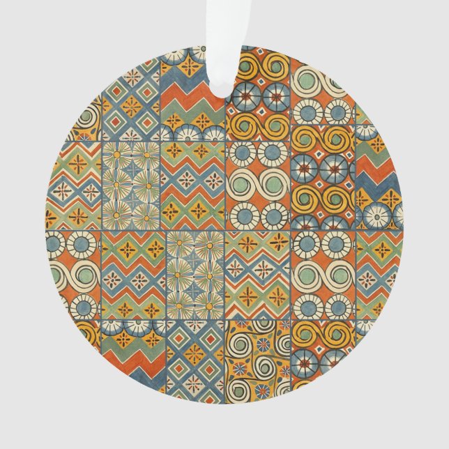 Adorno Arte gráfico geométrico colorido de la antigüedad  (Anverso)