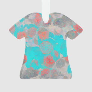 Adorno Arte rojo azul de estampado floral/floral romántic