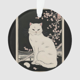 Adorno Arte ukiyo y gato japonés