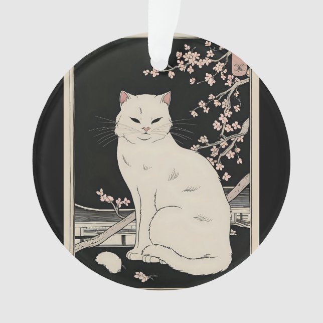 Adorno Arte ukiyo y gato japonés (Anverso)