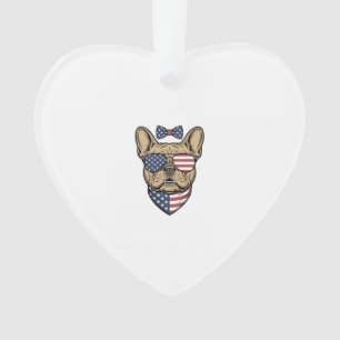 Adorno Arte vectorial de Bulldog francés patriótico vinta