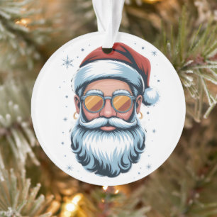 Adorno Arte vectorial de Santa Claus moderno con gafas de