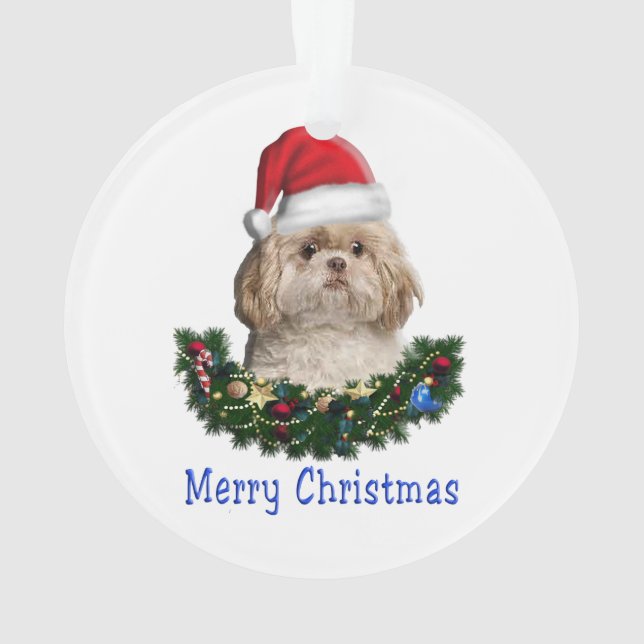 Adorno Artículos de Navidades de perros Shih-Tsu (Reverso)